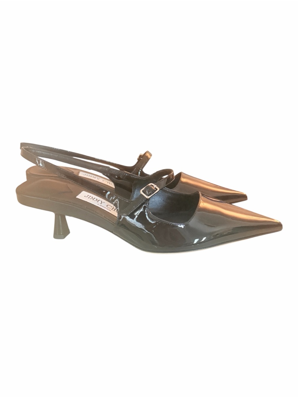 Jimmy Choo Didi 45 Black Patent Leather Slingback Mary Jane Pumps 36